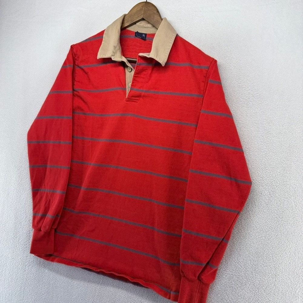 Vinatage Gant Rugby Shirt Mens XL FIT Medium Red The Rugger Striped Made in usa